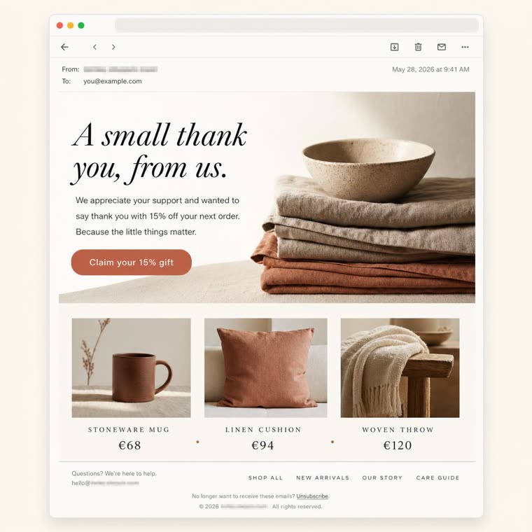 Lifecycle email flow